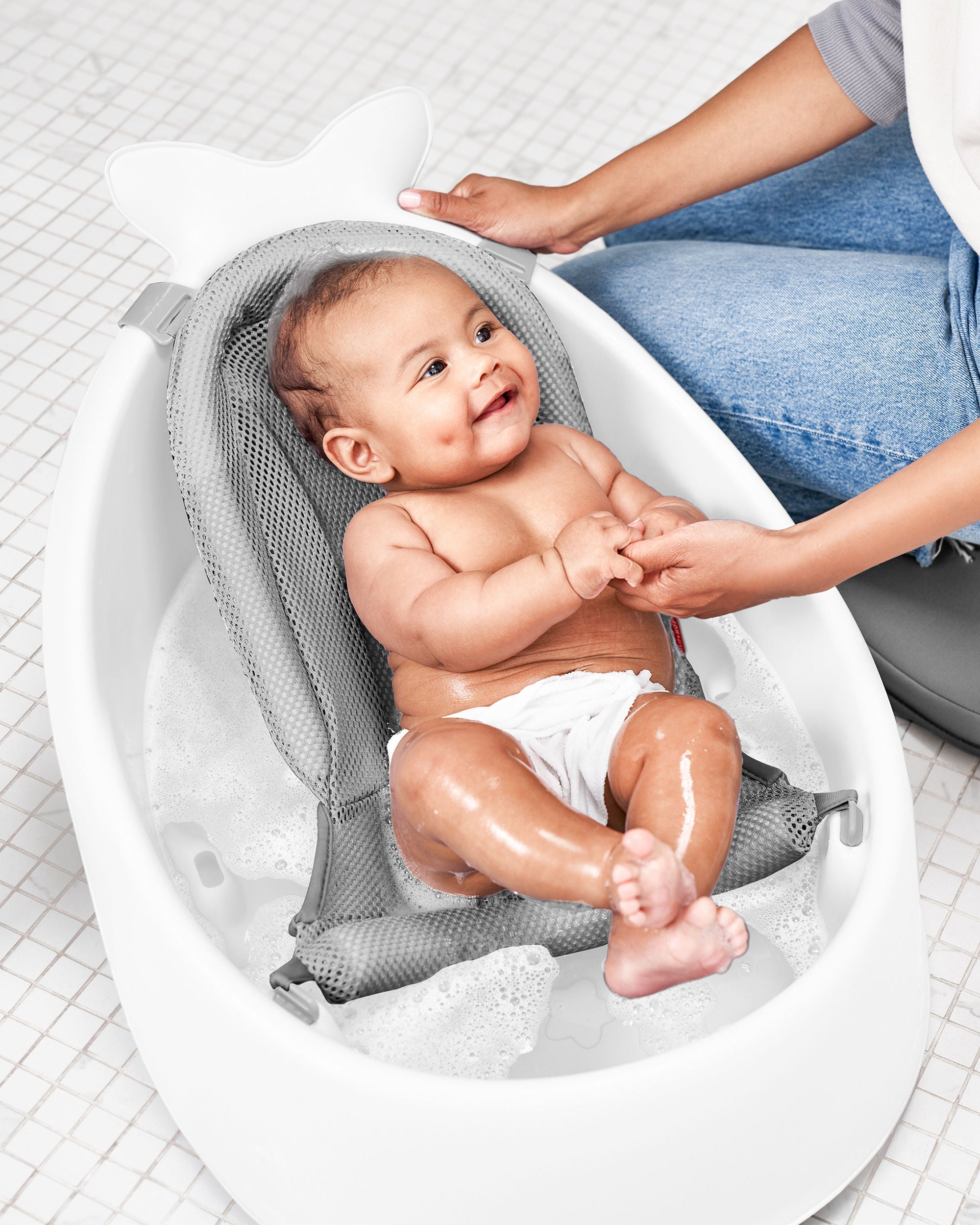 White Moby Smart Sling 3 Stage Bath