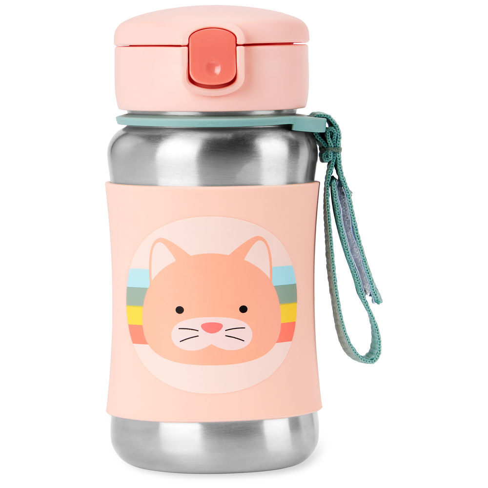 Cat Zoo Stainless Steel Straw Bottle