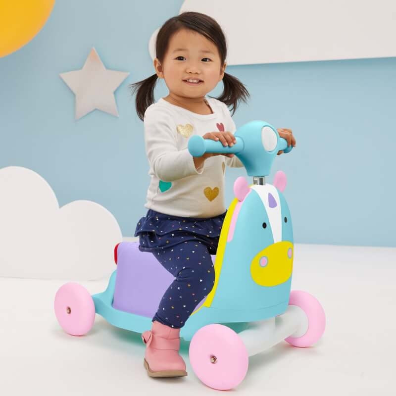 Zoo 3 in 1 Ride On Scooter - Eureka Unicorn
