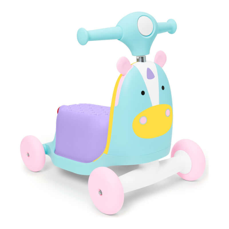 Zoo 3 in 1 Ride On Scooter - Eureka Unicorn