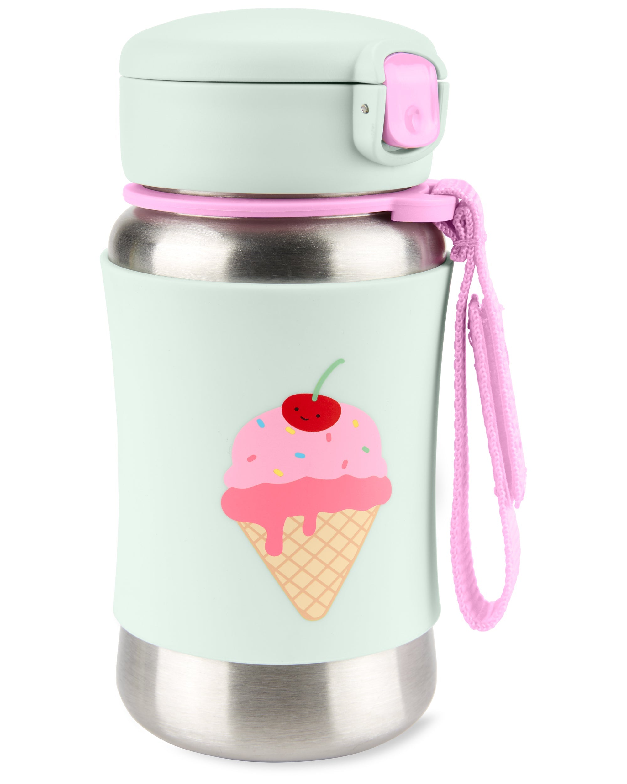 Ice Cream Spark Style Stainless Steel Straw Bottle