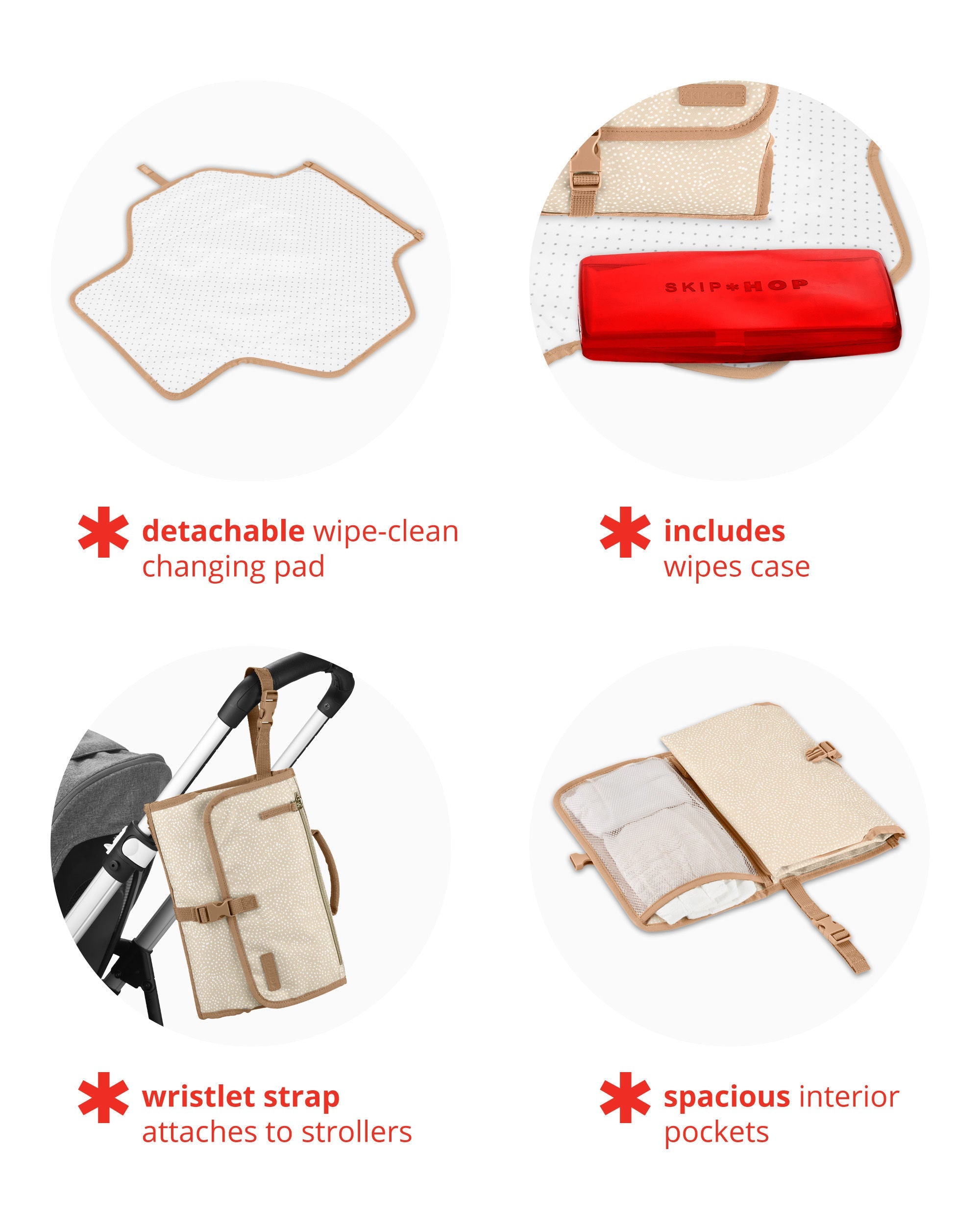 Beige Swirl Dot Pronto Signature Changing Station