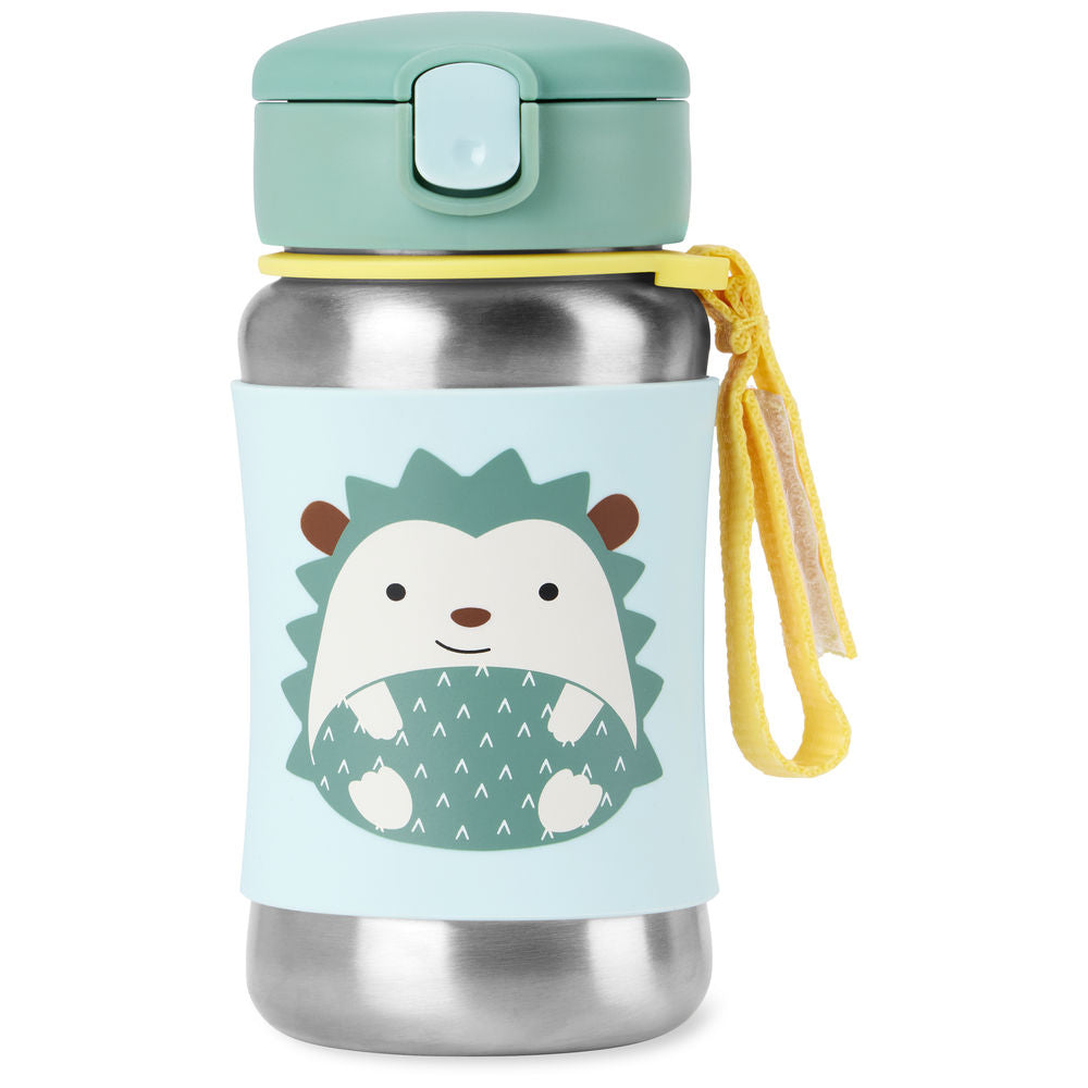 Zoo Stainless Steel Straw Bottle - Hedgehog