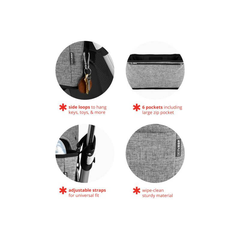 Grey Melange Grab & Go Ultra Stroller Organiser