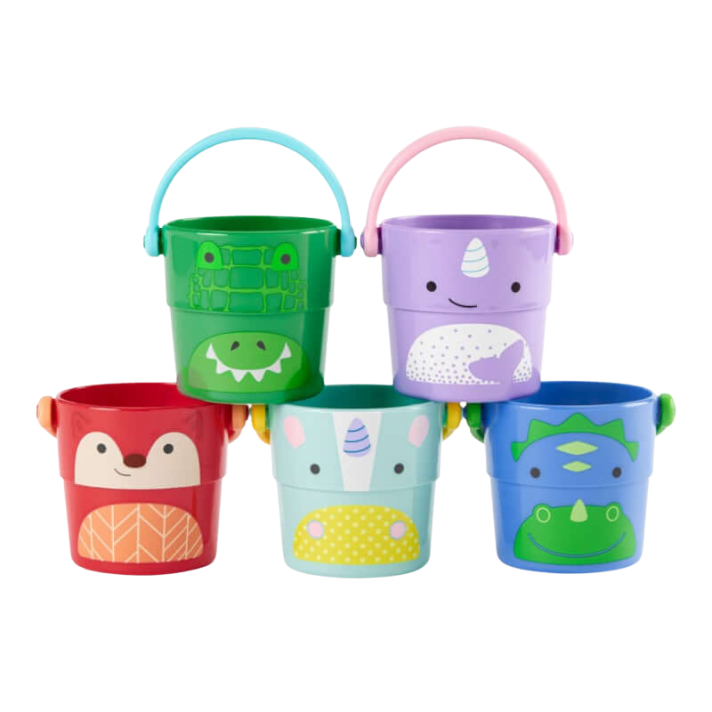 Zoo Stack and Pour Bath Buckets